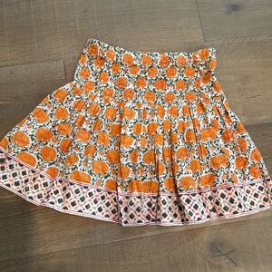 Sur La Vague Mini Skirt block print size 2 orange